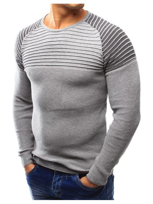 Šedý pánský módní svetr