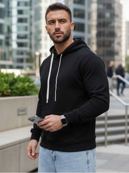 Černá pánská mikina v zajímavém designu