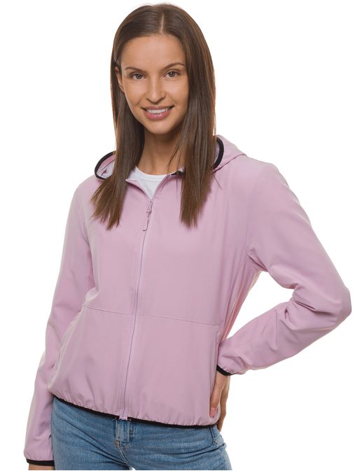 Pohodlná dámská bunda v světle růžové barvě JS/HD141/25
