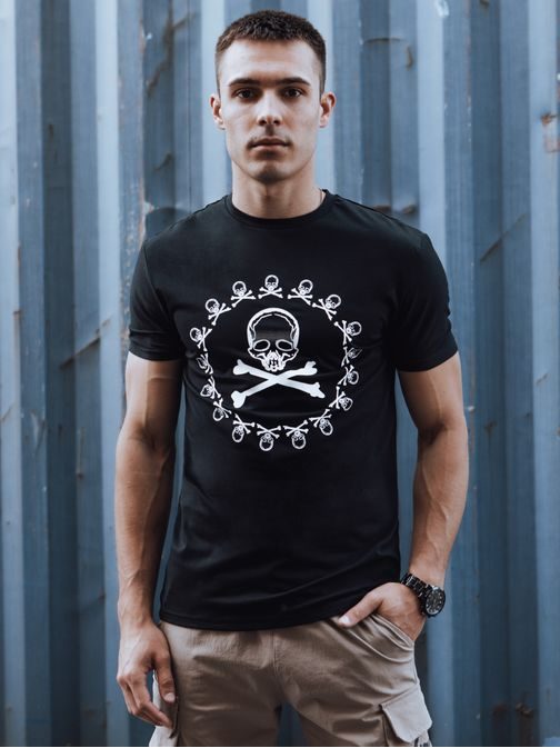 Trendy černé tričko s potiskem