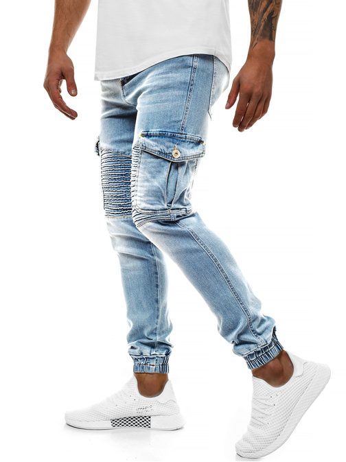 Světle modré stylové jogger kalhoty G/1064