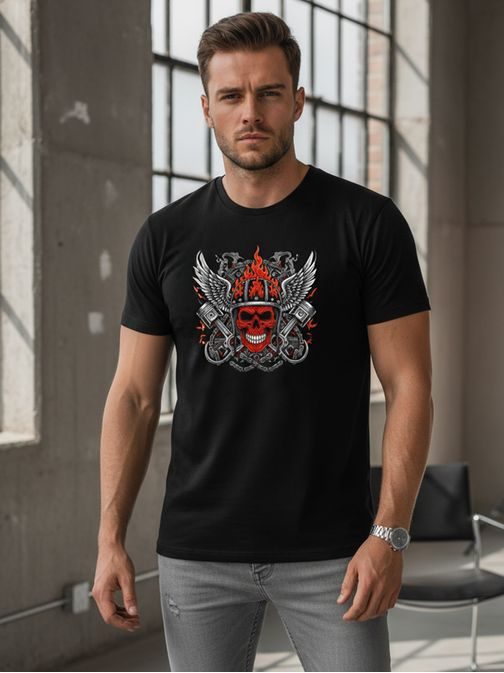 Černé tričko s jedinečným potiskem