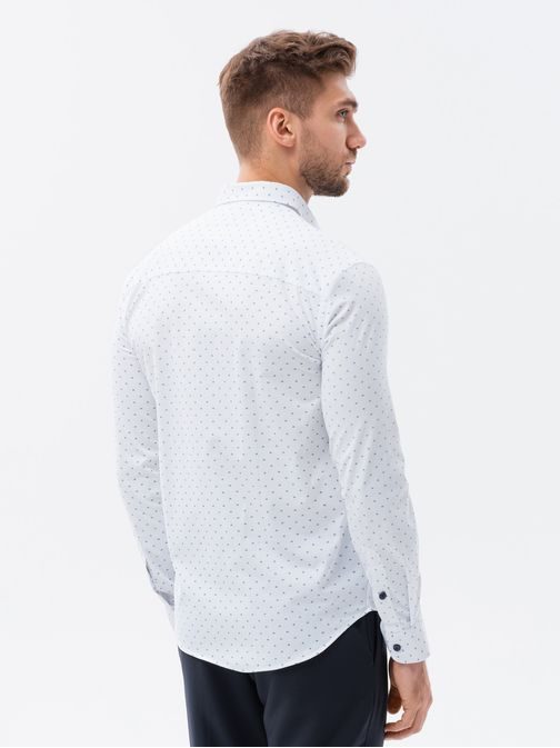 Bílá košile s jemným vzorem V1 K639