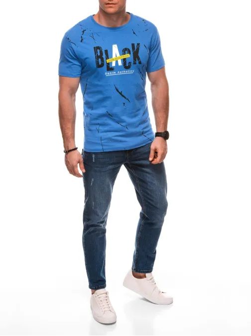 Modré tričko s originálním potiskem S2028