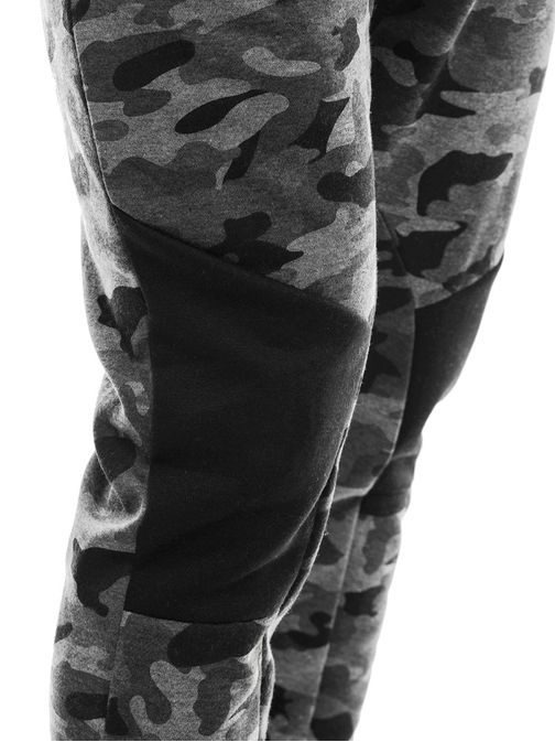 Grafitové jogger kalhoty s maskáčovým vzorem J.STYLE KK07