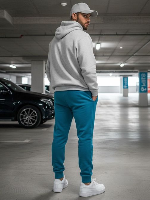 Tyrkysové tepláky v jednoduchém provedení