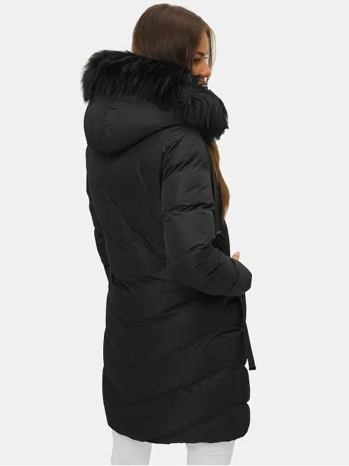 Dámský zimní kabát v černé barvě JS/M732/392