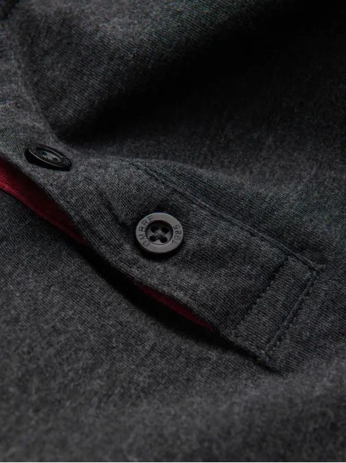 Černé pánské tričko s knoflíky V4 TSCT-0155