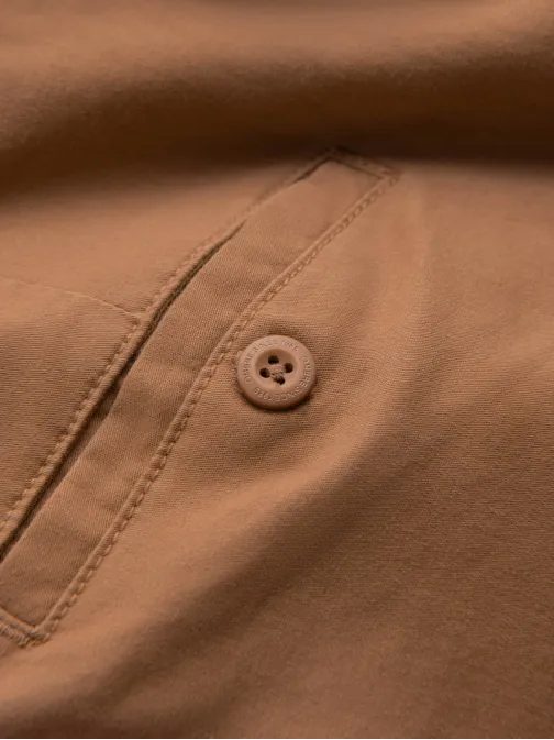 Hnědé chinos kalhoty s ozdobným pasemV4 PACP-0118