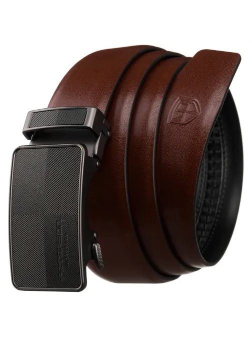 Elegantní hnědý kožený pásek Peterson