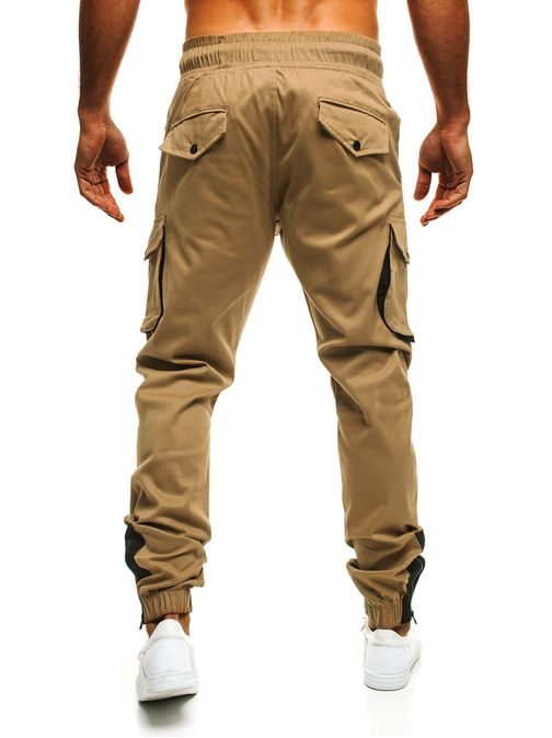 Sportovní pánské karamelové kapsáčové kalhoty ATHLETIC 705