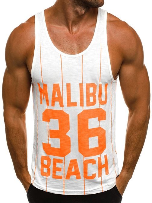 Malibu beach bílo-pomerančové letní tílko BREEZY 9076