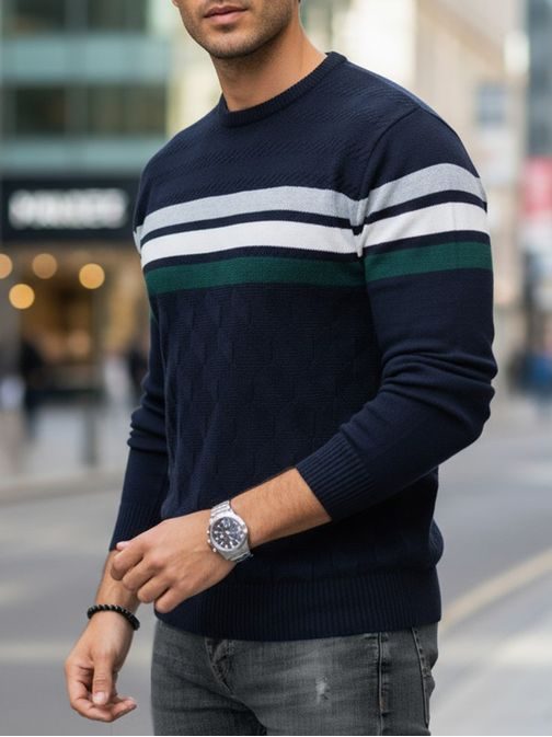 Trendy granátový pánský svetr