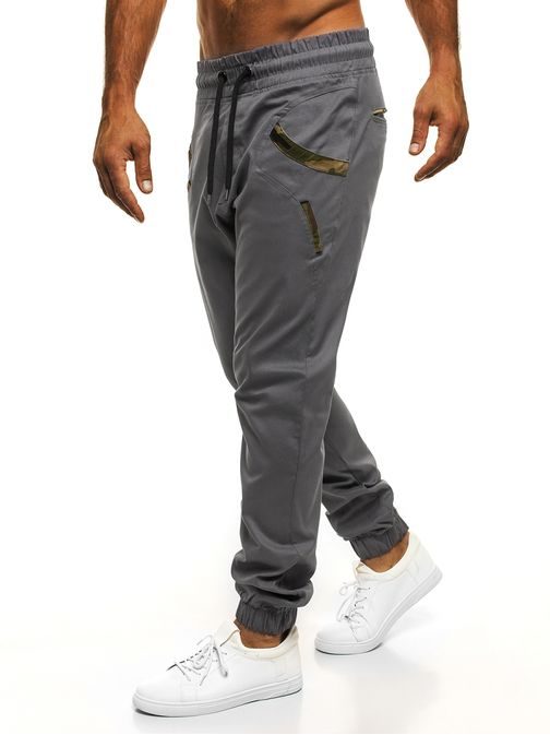 Atraktivní sportovní pánské kalhoty ATHLETIC 473 šedé