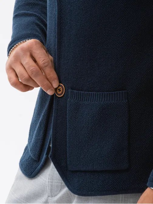 Zajímavý granátový svetr na knoflíky E193