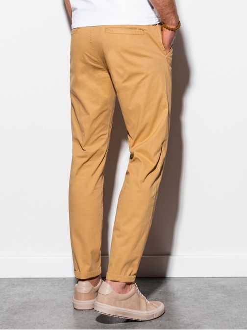 Pohodlné tmavě béžové chinos kalhoty P894