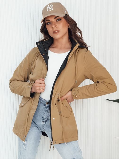 Dámská tmavě béžová oboustranná parka Elina
