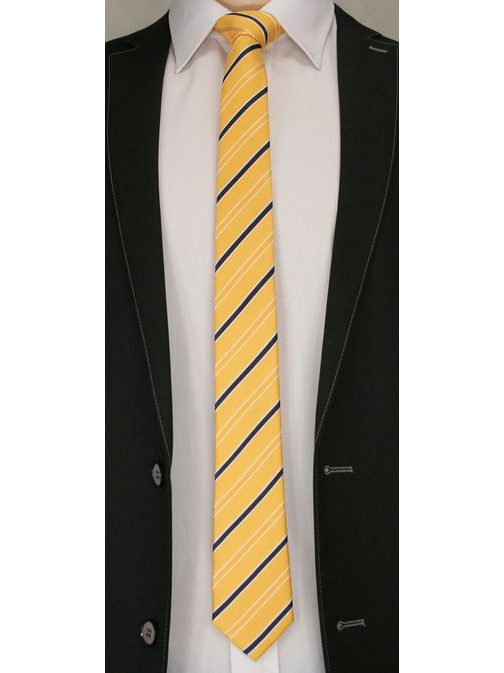 Výrazná žlutá kravata s proužky