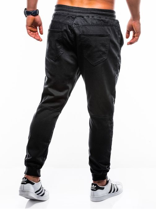 Módní černé jogger kalhoty p813