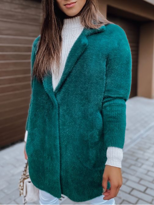 Neobyčejný zelený dámský kabát Ala Alpaka Rita