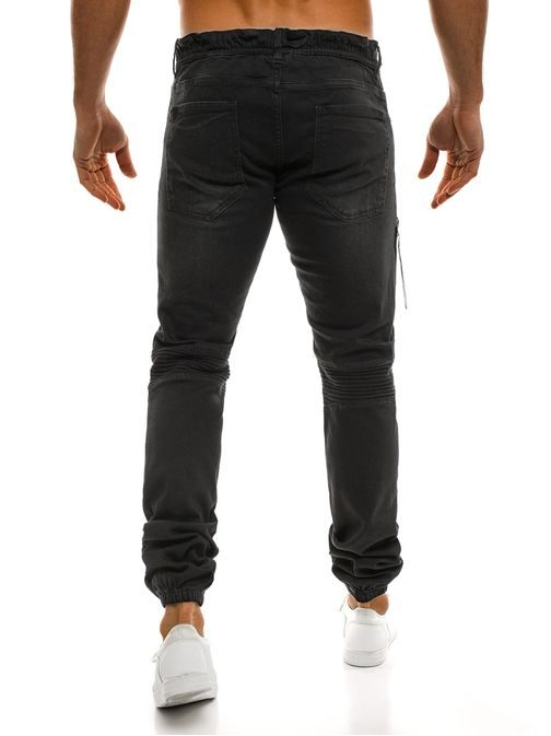 Jednoduché černé pánské jogger kalhoty OTANTIK 457