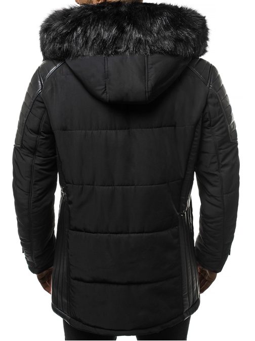 Moderní černá parka na zimu O/88852