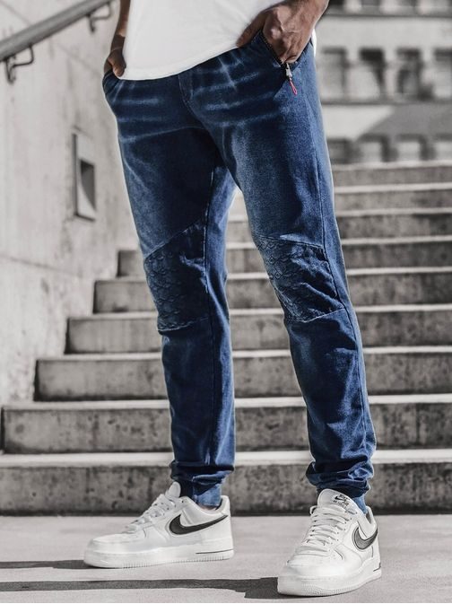 Senzační modré riflové jogger kalhoty JS/KK1106