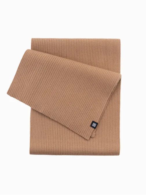 Trendy pletená světle hnědá pánská šála V4 ACSF-0119