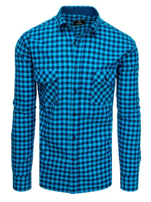 Károvaná košile nebesky modro-granátová