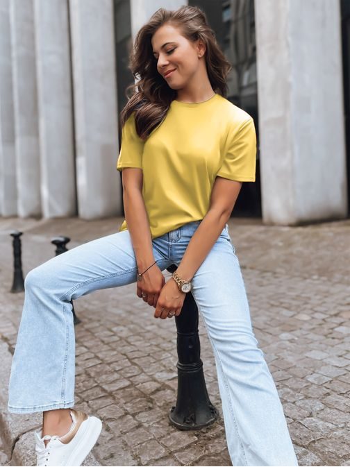 Univerzální dámské tričko Mayla II ve světle žluté barvě