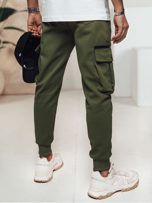 Trendy zelené kapsáčové jogger kalhoty