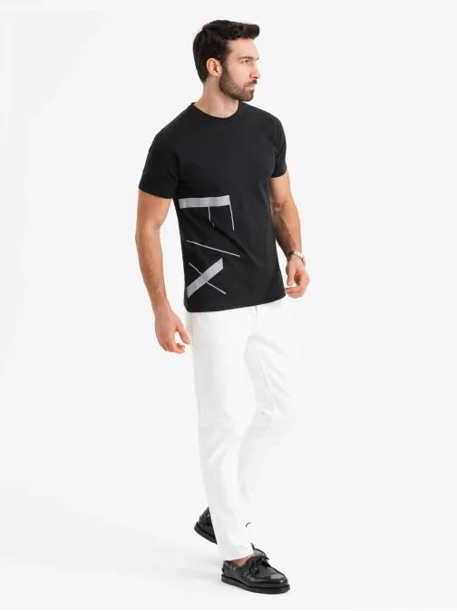 Originální černé tričko s nápisem V1 TSPT-0213