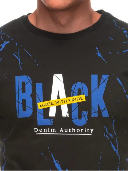 Černé tričko s originálním potiskem S2028