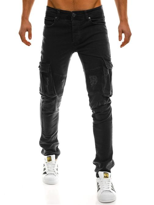 Černé jogger kalhoty se stylovými kapsami OTANTIK 524S
