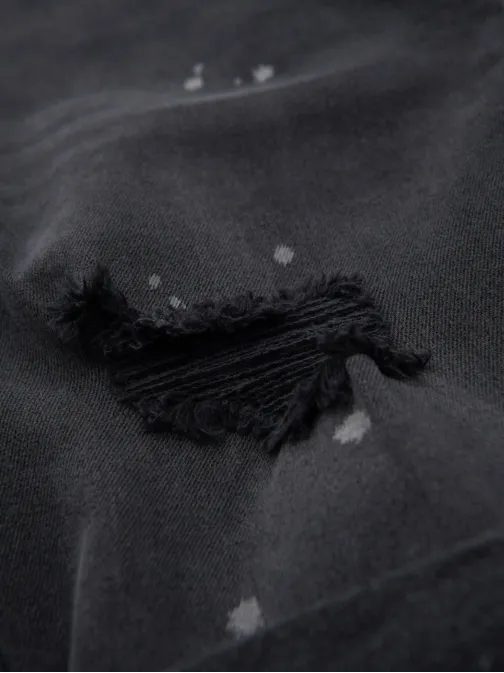 Moderní šedé džínové šortky s odřeninami V3 SRDS-0186