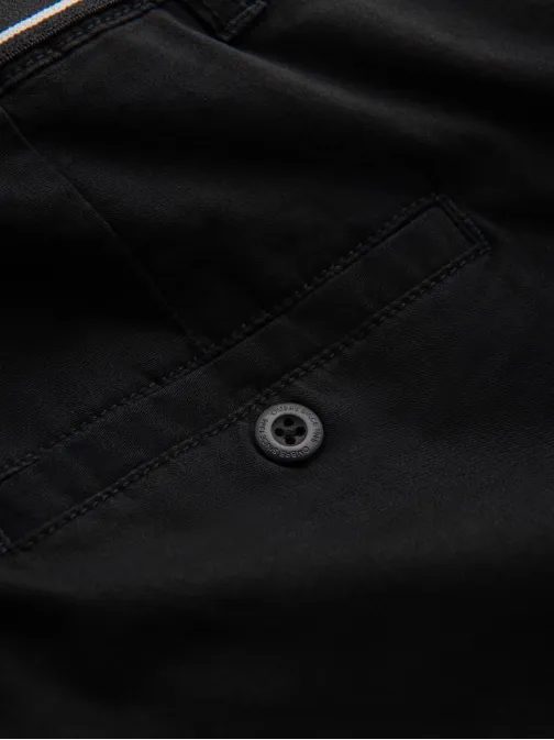 Černé chinos kalhoty s ozdobným pasem V1 PACP-0118