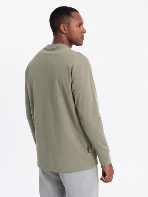 Moderní khaki pánské tričko V4 LSBC-0129