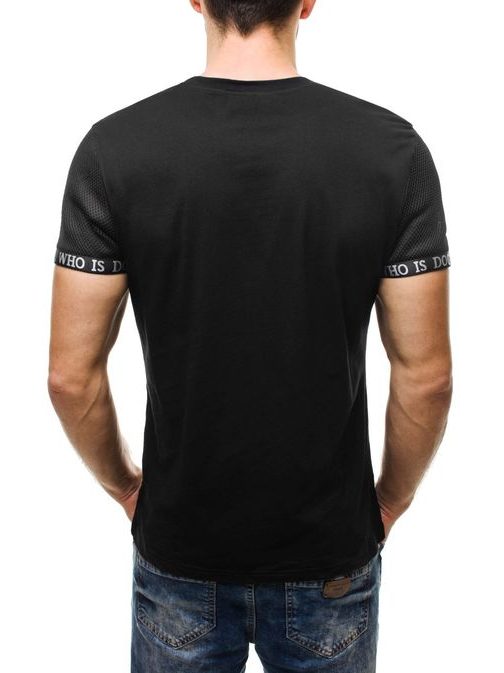 Pohodlné tričko černé s potiskem J. STYLE  3003