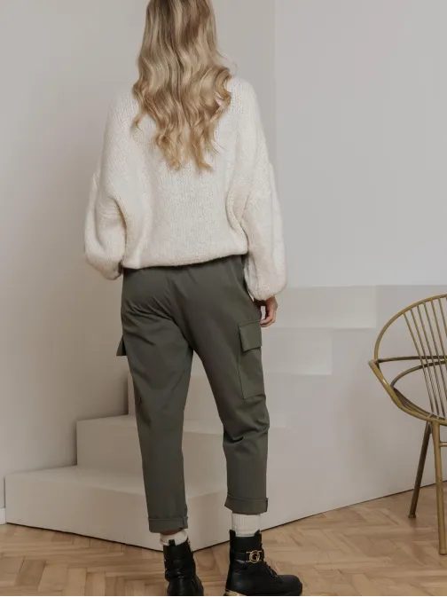 Dámské khaki cargo kalhoty PLR266