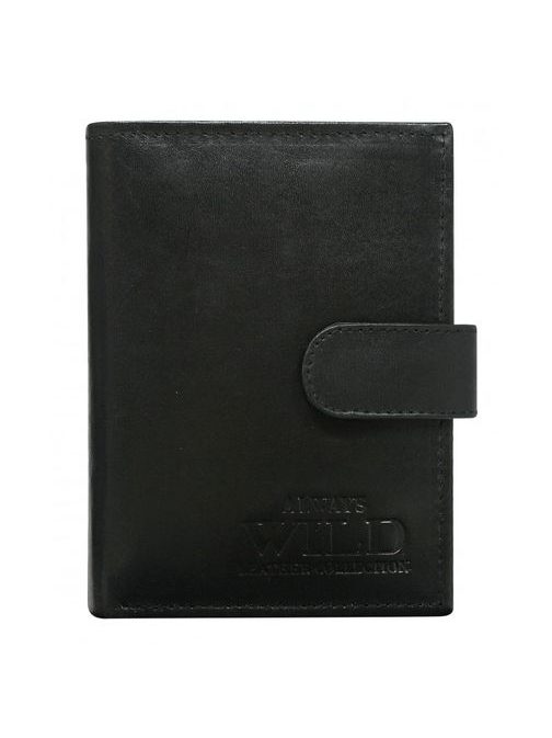 Designová černá peněženka na výšku WILD