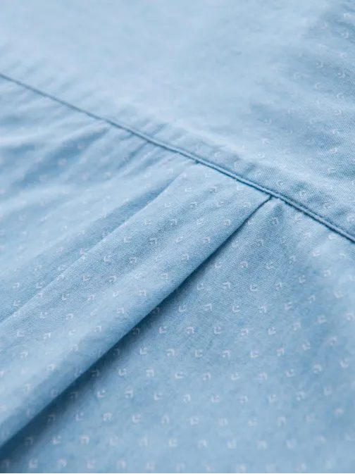 Světle modrá pánská košile s jemným vzorem V1 SHDS-0179