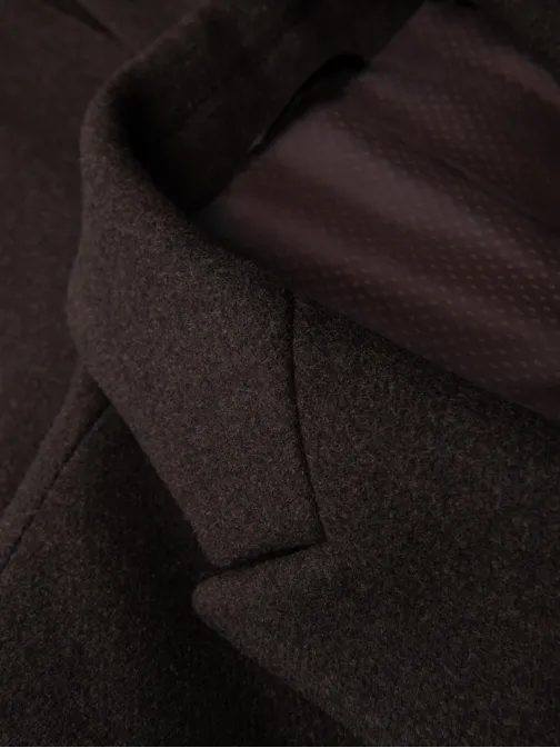 Moderní pánský hnědý kabát V3 COWC-0133