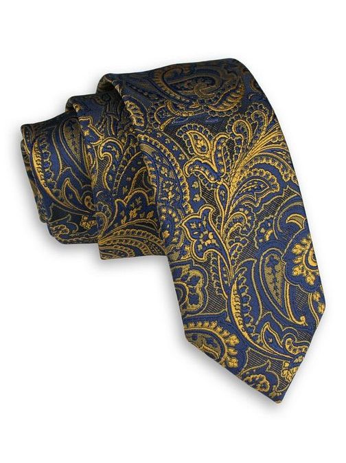 Vzorovaná žluto granátová kravata