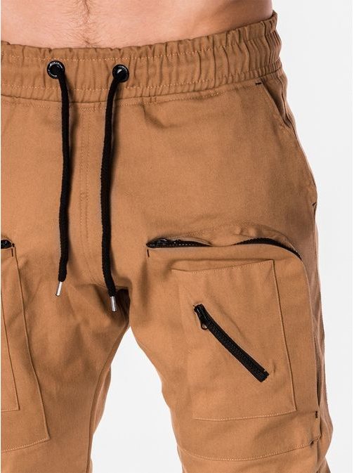 ORIGINÁLNÍ JOGGER KALHOTY KAMELOVÉ P705