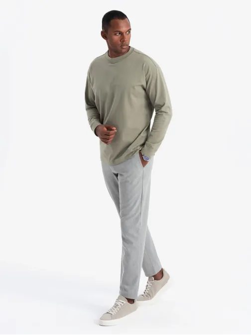 Moderní khaki pánské tričko V4 LSBC-0129