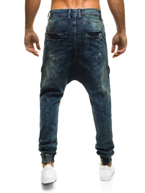 Moderní pánské džíny s nízkým sedem modré RED POLO 668