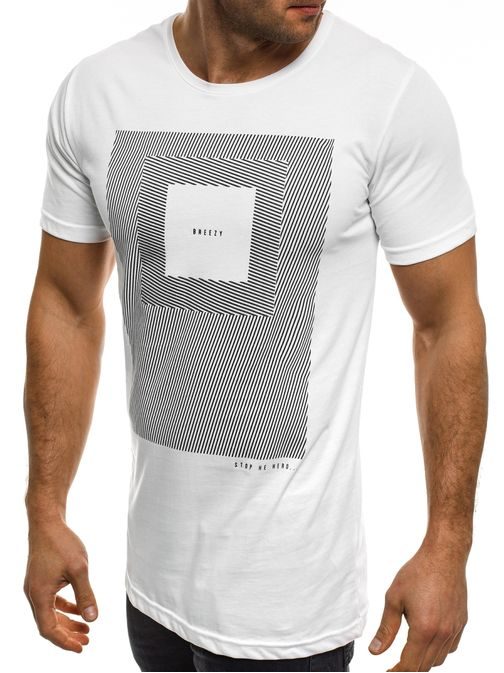 Tričko s potiskem BREEZY v bílé barvě 304