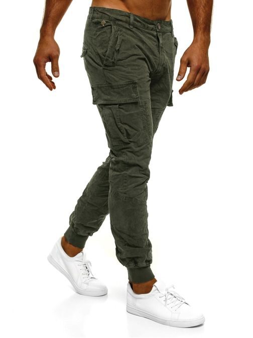 Trendy pohodlné pánské kalhoty zelené XZX-STAR 81605