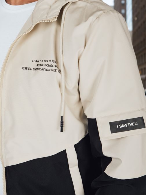 Trendy béžovo-černá sportovní bunda