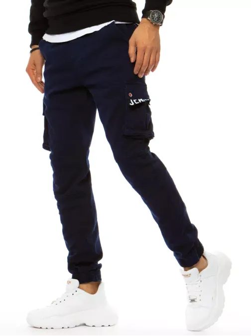 Trendové kapsáčové kalhoty v granátové barvě